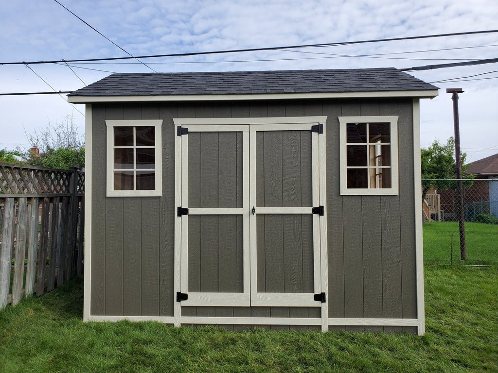 Deluxe 8x12 gabled garden shed with double doors, 2 windows + wood floor - Cedar Ridge Products