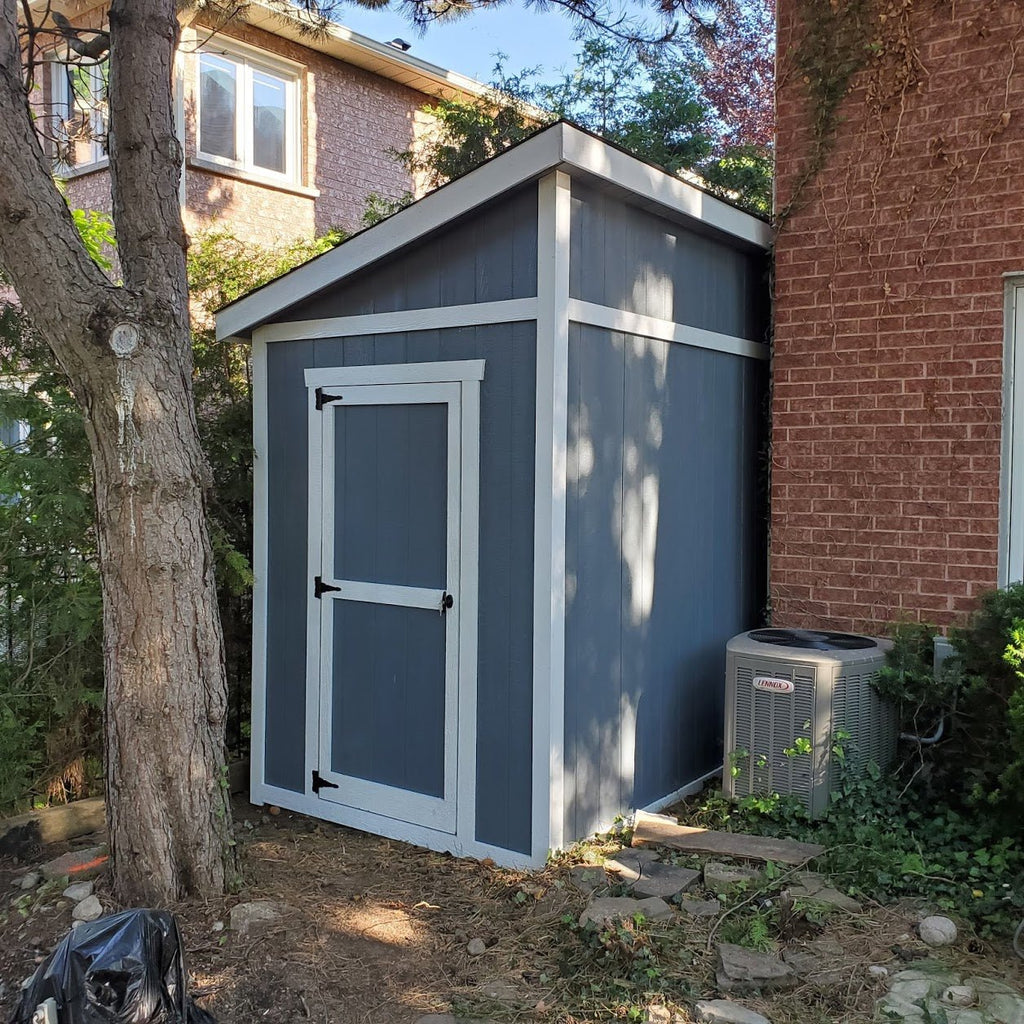 8x4 Deluxe Lean To Garden Shed with a Single 34” Classic Door + Wood Floor - Cedar Ridge Products